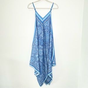 J. McLaughlin Paisley Beach Cover Silk Dress Blue Size XS/S